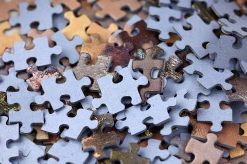 Puzzle heap Stock Photos