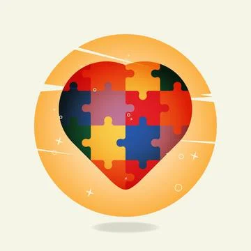Puzzle of heart design vector illustration Stock Illustration
