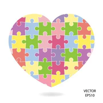 Puzzle Heart Stock Illustration