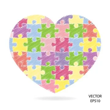 Puzzle Heart Stock Illustration
