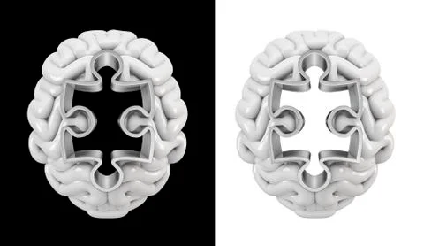Puzzle hole brain Stock-Illustration