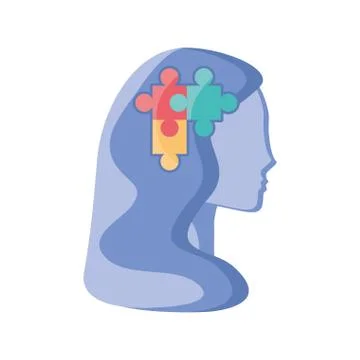 Puzzle in human head on white background Stock Illustration