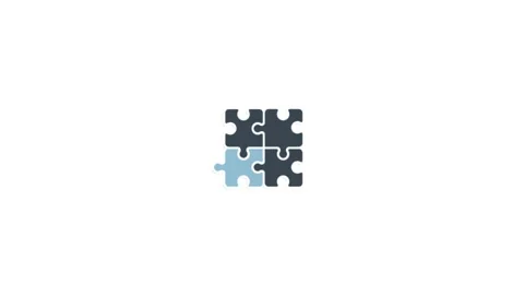 Puzzle icon animation for video motion graphics Stock Footage 202007506