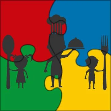 Puzzle icon chef Ilustración de archivo