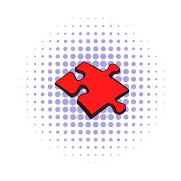Puzzle icon, comics style Stock-Illustration