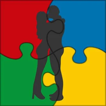 Puzzle icon couple イラスト素材