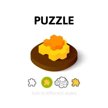 Puzzle icon in different style Stock Illustration