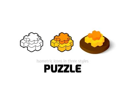 Puzzle icon in different style Stock Illustration