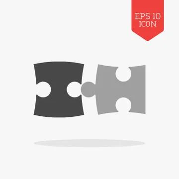Puzzle icon. Flat design gray color symbol. Modern UI web navigation, sign. Stock Illustration