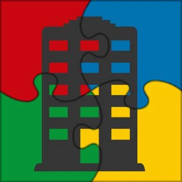 Puzzle icon flat 스톡 일러스트