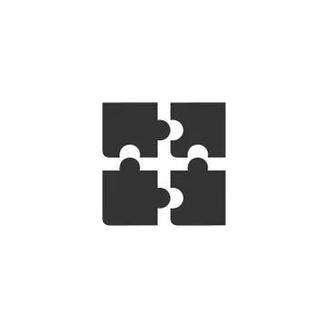 Puzzle icon flat Stock Illustration
