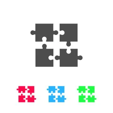 Puzzle icon flat Stock Illustration