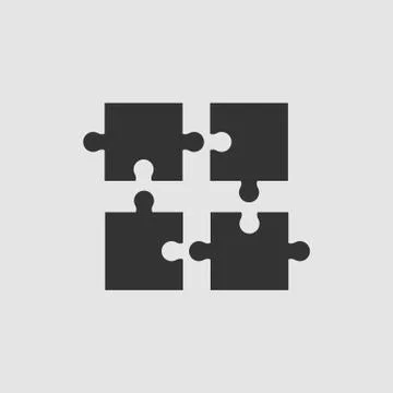 Puzzle icon flat Stock Illustration