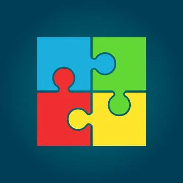 Puzzle icon flat illustration Stock Illustration