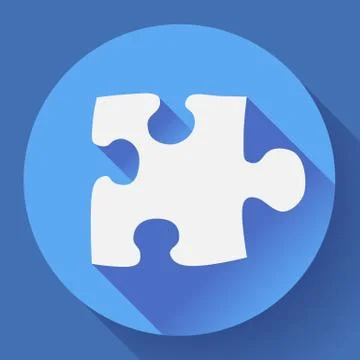 Puzzle icon. Flat vector design style. Illustrazione stock