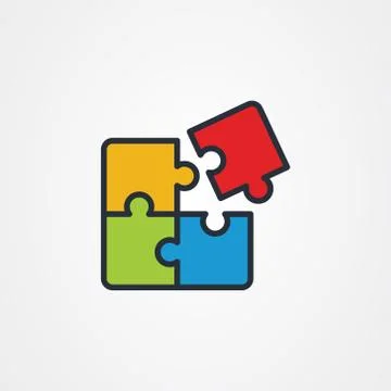 Puzzle icon flat vector design Stock Illustration