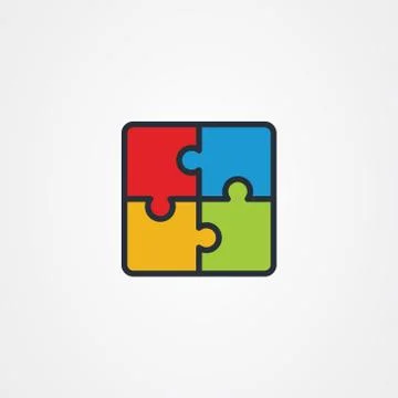 Puzzle icon flat vector design Stock Illustration