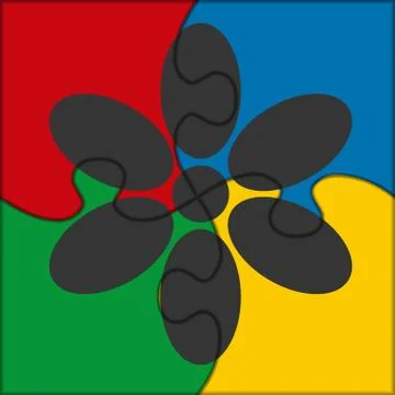 Puzzle icon flower 스톡 일러스트