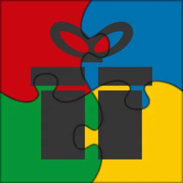 Puzzle icon gift Stock Illustration