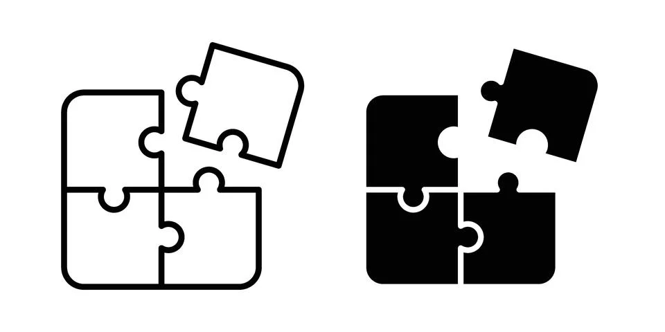 Puzzle icon Illustration set. Vector Eps10 for apps Stock Illustration