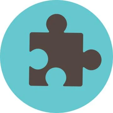 Puzzle icon label Stock Illustration