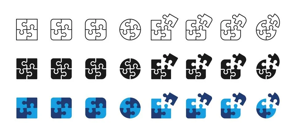 Puzzle icon with missing piece representing logic game and brain teaser. Co.. Stock Illustration