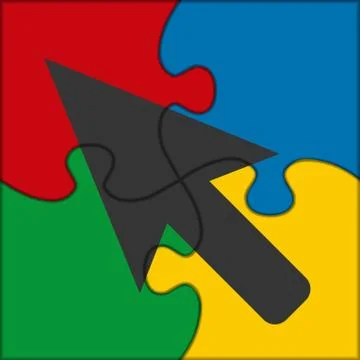 Puzzle icon pointer Stock-Illustration