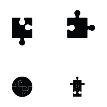 Puzzle icon set Stock Illustration