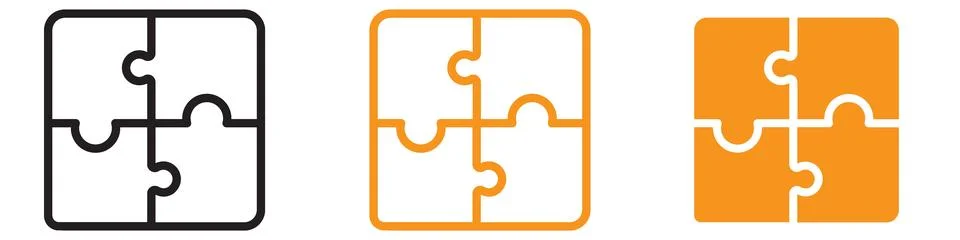 Puzzle Icon Set Problem Solving Illustrations for Games and Educational Pro.. 스톡 일러스트