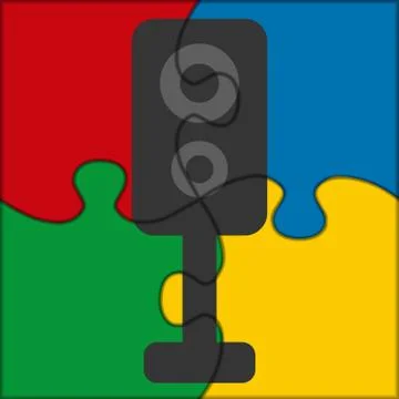 Puzzle icon speaker 스톡 일러스트