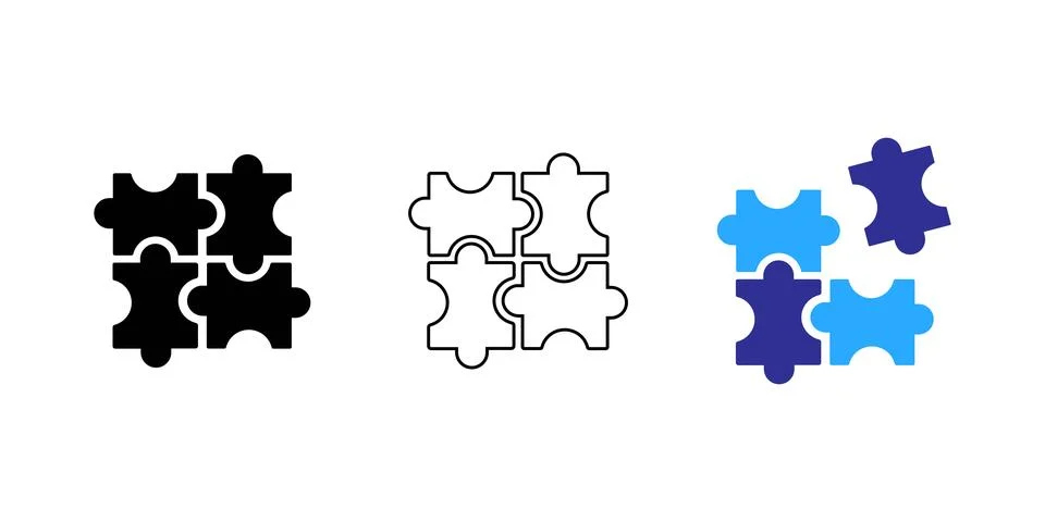 Puzzle icon. Teamwork symbol. Plugins sign. Logo template for website, ui, app Stock Illustration