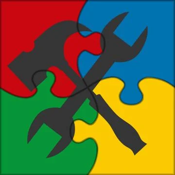 Puzzle icon tools Stock Illustration