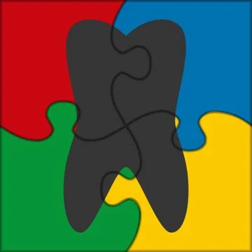 Puzzle icon tooth Stock Illustration