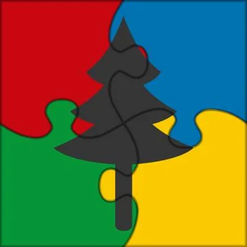 Puzzle icon tree イラスト素材