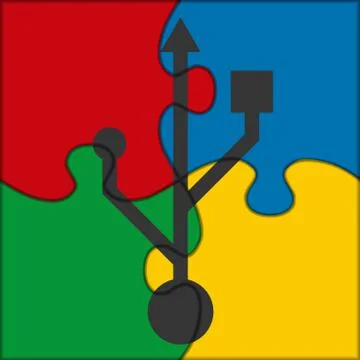 Puzzle icon usb イラスト素材
