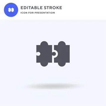 Puzzle icon vector, filled flat sign, solid pictogram isolated on white, logo 스톡 일러스트