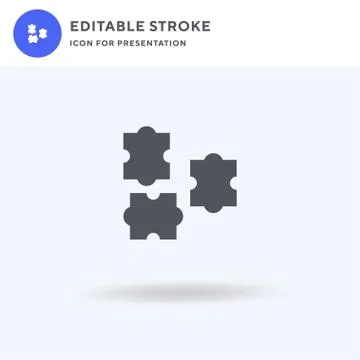 Puzzle icon vector, filled flat sign, solid pictogram isolated on white, logo 스톡 일러스트