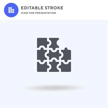 Puzzle icon vector, filled flat sign, solid pictogram isolated on white, logo Illustrazione stock