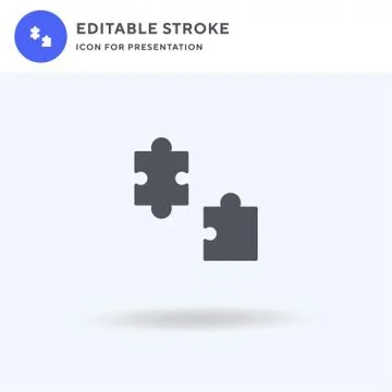 Puzzle icon vector, filled flat sign, solid pictogram isolated on white, logo Stock Illustration