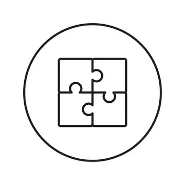Puzzle. Icon. Vector. Line Stock Illustration