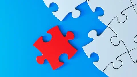 Puzzle idea red Stock Illustration