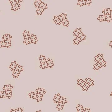 Puzzle idea solution line seamless pattern Stock Illustration