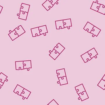 Puzzle idea solution line vector seamless pattern Stock Illustration