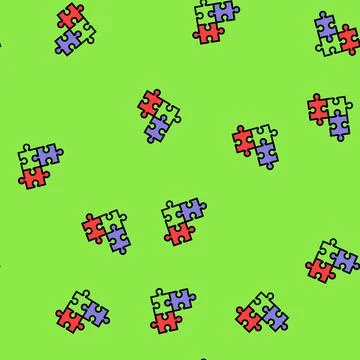 Puzzle idea solution vector seamless pattern Stock Illustration
