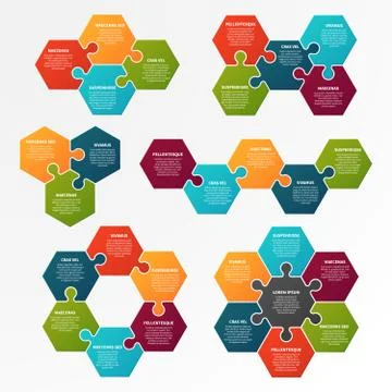 Puzzle infographic. Optional process, workflow infocharts with puzzles. Step 스톡 일러스트