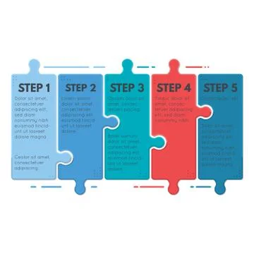 Puzzle infographic steps イラスト素材