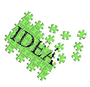 Puzzle isolated on white background "idea" Stock Photos