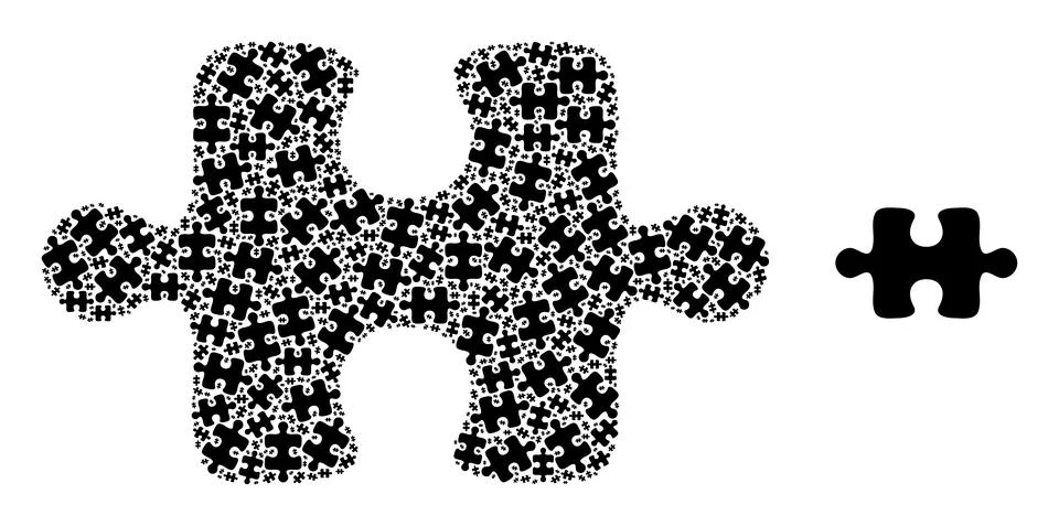 Puzzle Item Recursion Collage of Puzzle Item Icons イラスト素材