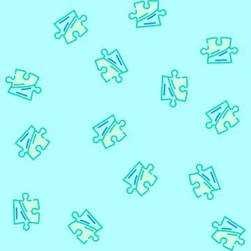Puzzle jigsaw piece vector seamless pattern Stock Illustration