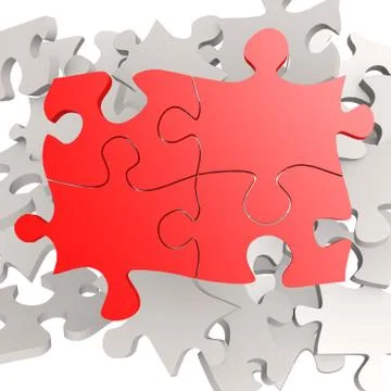 Puzzle jigsaw red Stock-Illustration